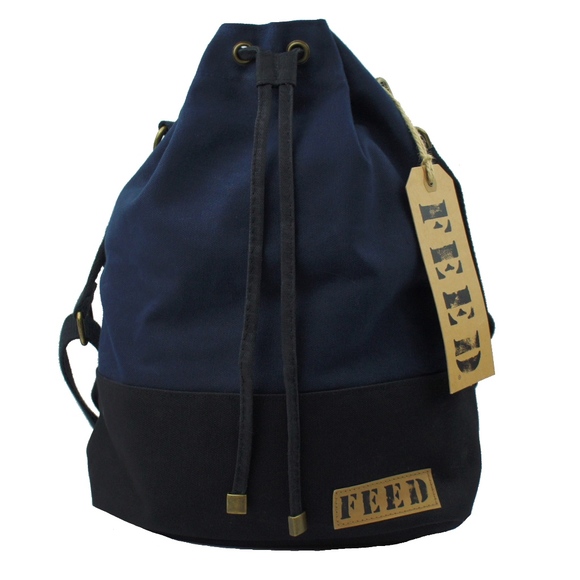 Feed Projects Handbags - New FEED PROJECTS 30 Canvas Drawstring Bucket Bag